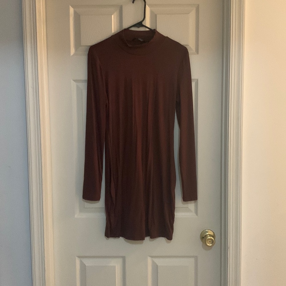 New Brown Long Sleeve Dress
